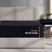 "Nestl Black California King Fitted Sheet - Extra Deep Pocket, Ultra Soft 1800 Microfiber for 24" Mattresses"