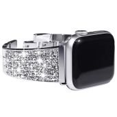 NewWays Sparkling Bling Crystal Apple Watch Band for Series 8, 7, SE, 6, 5, 4, 3 - 41mm & 40mm Women's Bracelet (Silver)