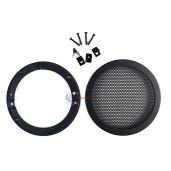 "Nippon America 4.5" Car Speaker Woofer with Steel Mesh Grill & Speed Clips - High-Quality Black Audio Upgrade"