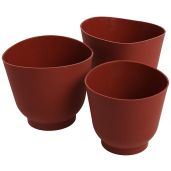 "Norpro 3-Piece Silicone Bowl Set - Red, 6.5" x 6.5" x 6.2", Perfect for Daily Use & Storage"