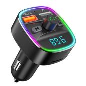 Buy Nulaxy NX10 Bluetooth FM Transmitter: Dual USB Car Charger, Hands-Free Calling & 7-Color LED Light