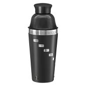 OGGI Dial A Drink Cocktail Shaker Black 34 oz with Built in Strainer and 15 Recipes Ideal for Home Bar Bartender Kit Essential Accessories