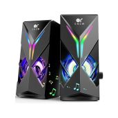 OROW 10W RGB Computer Speakers with LED Lights & Volume Control for Gaming - Compatible with Monitor & Laptop
