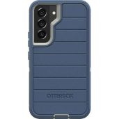 OtterBox Defender Case for Samsung Galaxy S22 - Anti-Microbial, Fort Blue, with Belt Clip/Stand - Retail Packaging