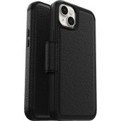 OtterBox Strada Case for iPhone 14 Plus Premium Leather Shockproof Folio with Card Holders Military Standard Black