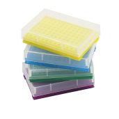 PCR Tube Rack for 0.2ml Micro-Tubes 8 x 12 Array Pack of 4 in Blue Yellow Purple Green