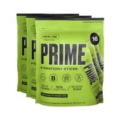 PRIME Hydration+ Lemon Lime Sticks | Low Sugar Electrolyte Powder | Vegan & Caffeine-Free | 48 Single Serve Packs