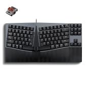 Perixx PERIBOARD-335BR Wired Ergonomic Mechanical Compact Keyboard - Low-Profile Brown Tactile Switches - Programmable Feature with Macro Keys - Compatible with Windows and Mac OS X - US English
