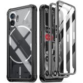 Poetic Guardian Case for Nothing Phone 2 - Shockproof Bumper & Screen Protector, 6.7 Inch, Black/Clear