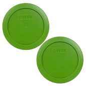 Pyrex 7200-PC 2-Cup Lawn Green Food Storage Lids - USA Made, 2 Pack for Freshness
