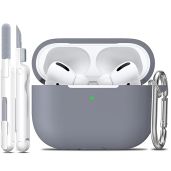 Rfun AirPods Pro 2nd 1st Generation Case with Cleaner Kit Soft Silicone Cover for Apple AirPods Pro Accessories Grey