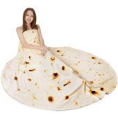 RAINBEAN 71IN Burritos Double Sided Blanket for Adults and Kids Cool Novelty Taco Gift for Birthdays and White Elephant