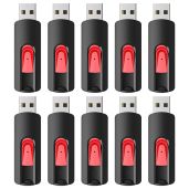 RAOYI 10Pcs 64GB USB Flash Drives Retractable Memory Stick Bulk USB 2.0 Thumb Drive for PC Mac Data Storage Backup Red