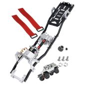 RCMYou RC Metal Chassis Frame 313mm Wheelbase Upgrade with Shiftable Gearbox for 1/10 Axial SCX10 90046 Durable Two Speed Modes