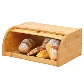 ROYALHOUSE Bamboo Roll Top Bread Box - Stylish Kitchen Food Storage Solution