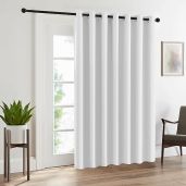 RYB HOME White Room Darkening Curtains - Insulated Drapes for Bedroom & Living Room, 100x84 inches