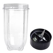 Replacement Cross Blade & 16oz Cup Set for Magic Bullet MB1001 - Compatible Parts for 250W Blender
