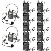 Retekess TT105 Two Way Tour Guide Headsets for Church Translation and Training with 2 Transmitters and 10 Receivers