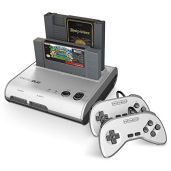 Retro-Bit Retro Duo 2-in-1 Console: Play NES & SNES Games in Style - Silver/Black