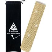 RhymKawa Bedazzled Rhinestones Wireless Microphone Cover Champagne Gold for Universal Cordless Mic Replacement Perfect for Events and Parties