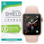 RinoGear 6-Pack Screen Protector for Apple Watch 40mm - Flexible Clear Film for Series 6, 5, 4, SE 2 & SE - Case Friendly