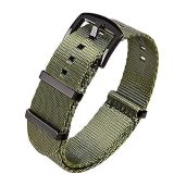 Ritche Military Ballistic Nylon Watch Strap - Perfect Valentine's & Christmas Gift for Him/Her, 18mm-22mm, Army Green with Black Buckle