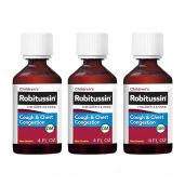 Robitussin Children's Cough Medicine DM - Grape Flavor, 4 Fl Oz (Pack of 3) for Fast Relief from Cough & Chest Congestion