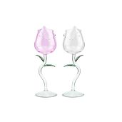 Elegant Rose Flower Wine Glass Set - 2 Creative Goblets for Parties, Weddings & Celebrations (100ml) - Perfect for Home & Bar