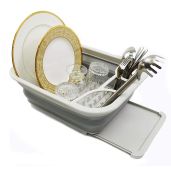 Buy SAMMART Collapsible Dish Drainer & Board - Space-Saving, Portable Drying Rack for Kitchen Storage (Grey)