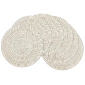 SHACOS 15-Inch Braided Round Placemats Set of 6 - Washable Mixed Color Table Mats for Kitchen & Dining