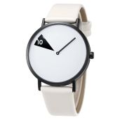 SHENGKE Ultra-Thin Casual Quartz Watch: Stylish Minimalist Design with White Strap