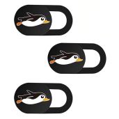 Ultra Thin Webcam Cover Slide - SIREG 0.027in Privacy Protector for Laptops, Smartphones & Tablets (3 Pack - Penguin Black)