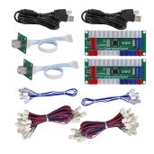 SJ JX Arcade Game USB Encoder Zero Delay 2 Player Gamepad LED Button Joystick Controller for Nintendo Switch PC PS3 Retropie Raspberry Pi MAME