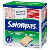 Salonpas Pain Relieving Patch 140 Patches (2 Pack) - Fast Relief for Muscle & Joint Pain