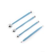 4Pcs Double-Sided Metal Ball Clay Tools for Fondant, Cake Decorating & Pottery - Perfect for Modeling & Dotting
