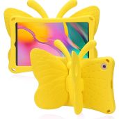 Simicoo Kids Case for Samsung Galaxy Tab A 10.1 (2021/2019) - Cute Butterfly, Lightweight, Shockproof, Full Cover (Yellow)