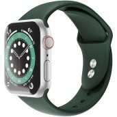 Sinjimoru Dark Green Silicone Apple Watch Band for Men - Compatible with 38mm to 49mm Models
