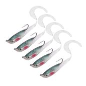 5Pcs Soft Fishing Lures with Jig Head - Best Artificial Baits for Saltwater & Freshwater Fishing (SO050-4)