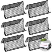 SourceTon Metal Mesh Business Card Holder - 6 Pack Office Display for 50 Cards | Stylish Name Card Organizer