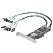 StarTech 8 Port SATA PCIe Card - 6Gbps Expansion Adapter for HDD/SSD - PCIe x4 Gen 2 to SATA III