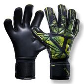 Storelli Silencer Poly Goalkeeper Gloves - Black & Yellow, Size 8 | Enhanced Finger Protection for Soccer Goalies