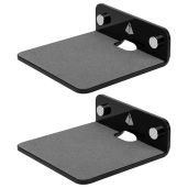 TXEsign Small Floating Shelves - 2 Pack Acrylic Speaker & Webcam Mounts for WiFi Routers - Stylish Black Wall Shelves