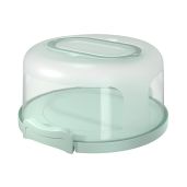 Top Shelf Elements Round Cake Carrier Two Sided Holder and Serving Tray Portable Fits 10 Inch Cake Green