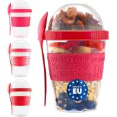 Tribello 20 OZ Overnight Oats Container Set - 4 Portable Crunch Cups for Toppings & Oatmeal - Perfect for On-the-Go Meals!