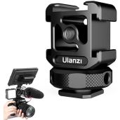 ULANZI PT-12 Hot Shoe Extension Bracket: Triple Cold Shoe Mount for Nikon, Canon, Sony - Ideal for Mics & LED Lights
