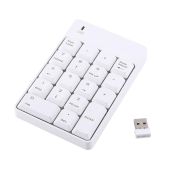 Portable USB Numeric Keypad for Mac & PC - 18-Key Wireless Numpad (White) for Laptops & Desktops