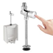 Zinc Alloy Urinal Flush Valve: Manual Delay & Automatic Shutoff for Chrome Supply Fittings