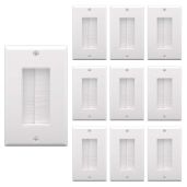 VCE Brush Wall Plate 10-Pack for Easy Cable Access in Home Theater Systems and HDTVs White