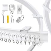 VRSS 3M Flexible Curved Ceiling Curtain Track with Stainless Clips - Ideal for Shower, RV & Room Divider DIY Projects