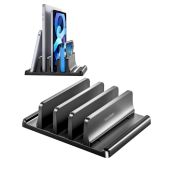 Vaydeer 3-Slot Vertical Laptop Stand Made of Premium ABS Plastics 5 in 1 Design Space-Saving Adjustable Desk Organizer for All MacBook/Chromebook/Surface